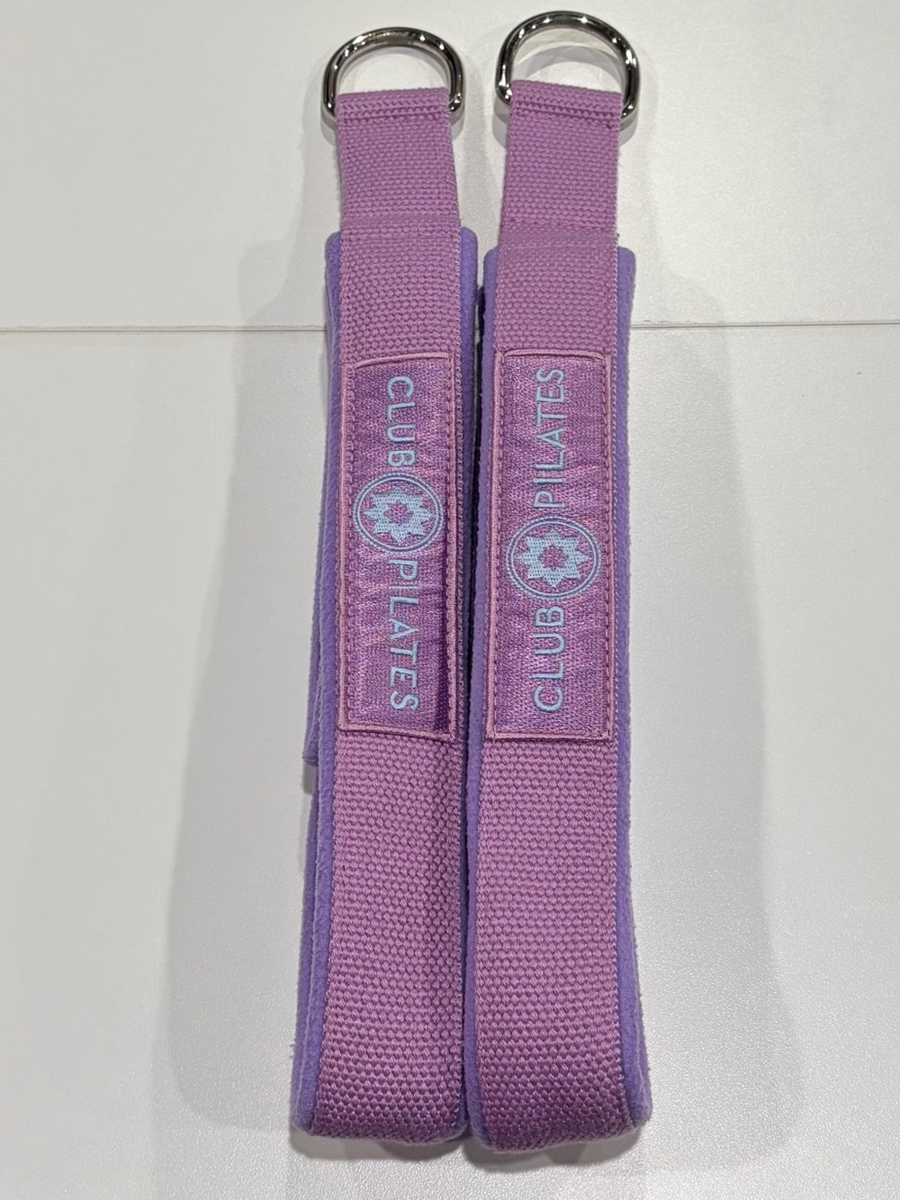Club Pilates Reformer Straps Long and Short Loops Lavender Purple Blue Logo NWOT